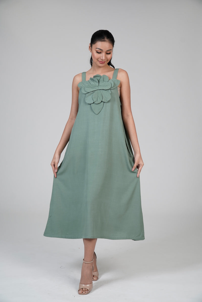 Women's Maxi Dress with Big Flower on Top in Paste – Kultura Filipino