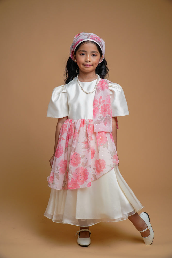 Girls Terno Dress with Tapis, Alampay and Bandana Pink – Kultura