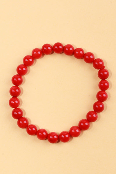 Extra Small Round Red Coral Gemstone Bracelet - Kultura Filipino | Support Local