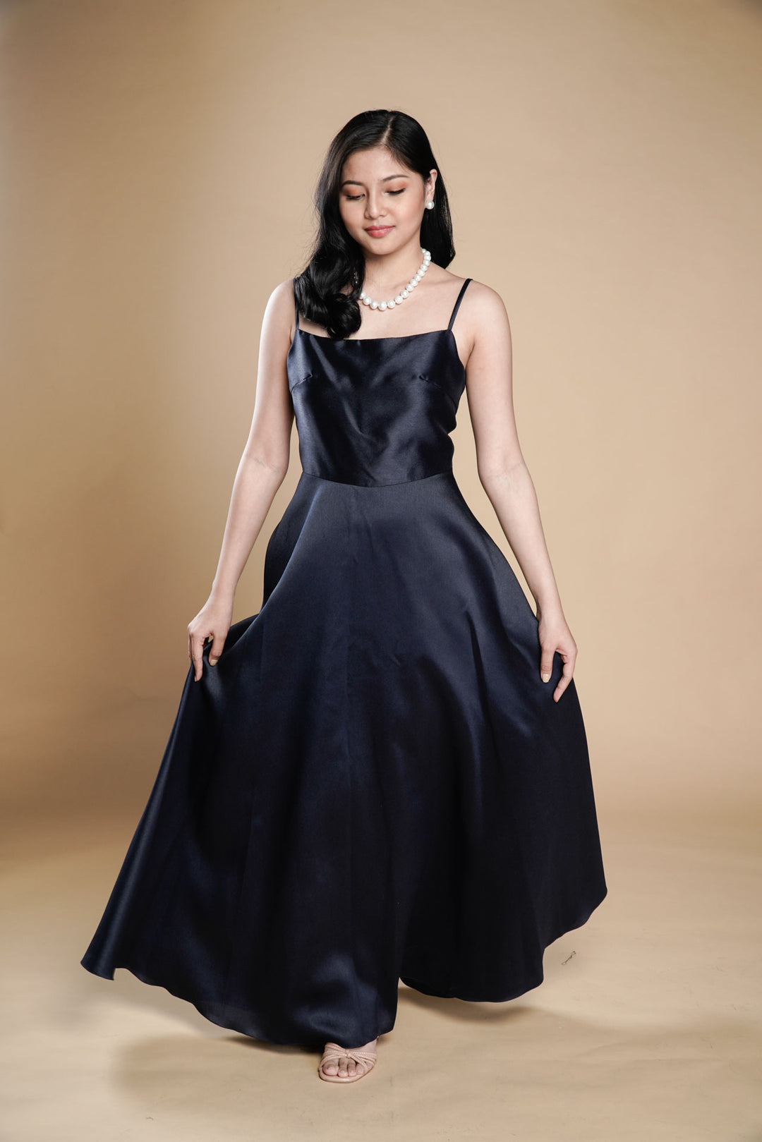 Women's Shantung Spaghetti Strap Long Gown | Kultura Filipino – Kultura  Filipino