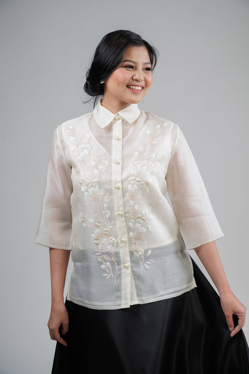 Women's Floral Embroidery Cocoon Barong – Kultura Filipino | Support Local