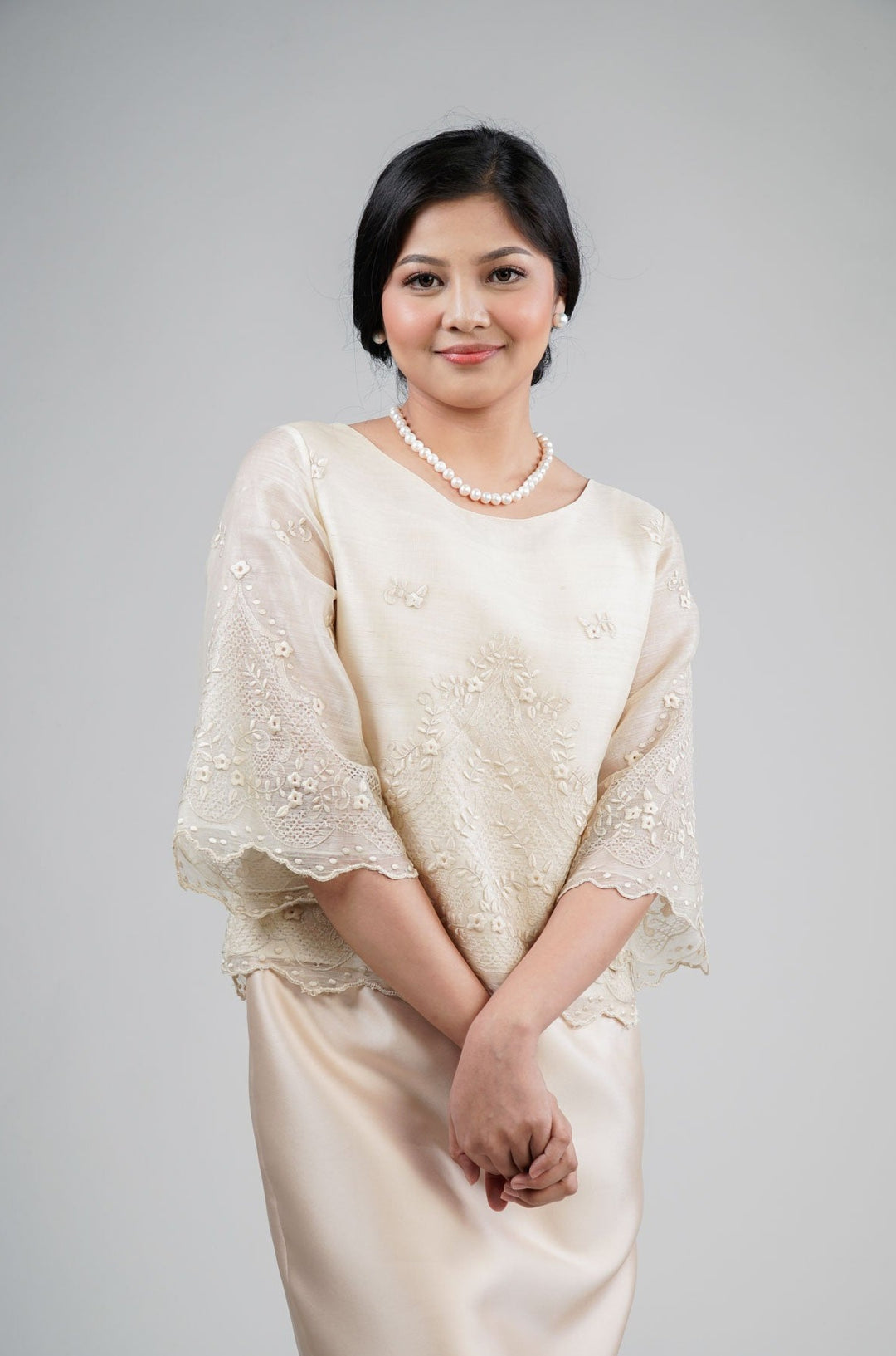 white christmas dresses Filipiniana Gazar Dress – VESTIDO main image 0