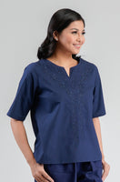 Women's Plain Embroidered Woven Top