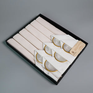 Set of 6 White Binacol Placemats with Napkins & Coasters