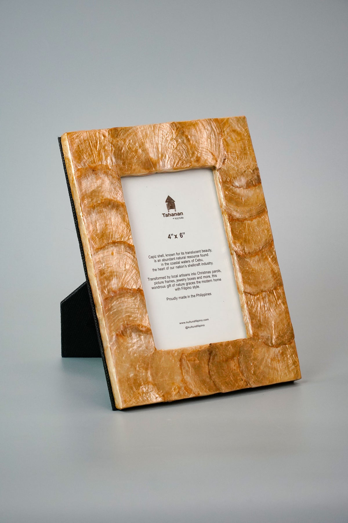 Capul Photo Frame Design Smoked Capiz Picture Frame in Gold 4 x 6 – Kultura Filipino | Support Local