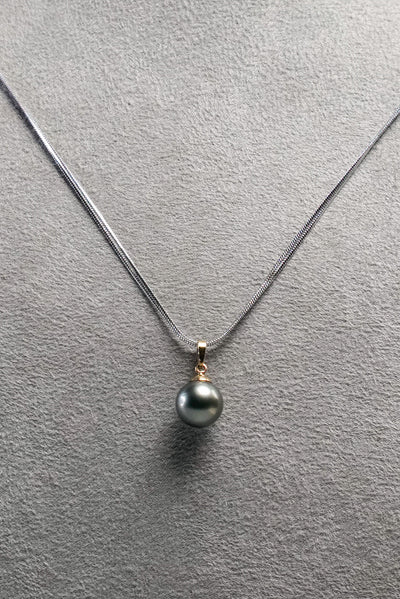 Necklace With Black South Sea Pearl Pendant - Kultura Filipino | Support Local
