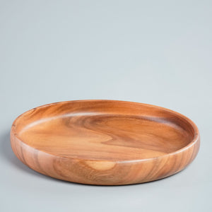 Handcrafted Acacia Round Server