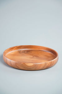 Handcrafted Acacia Round Server