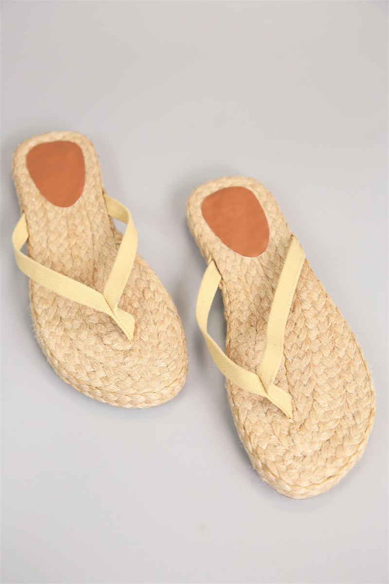 Shop Abaca Slippers with Canvas Strap in Beige Kultura Filipino