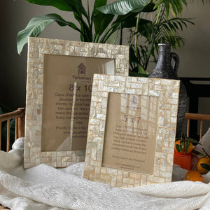 Smoked Capiz Picture Frame with Chips in Gold 5 x 7