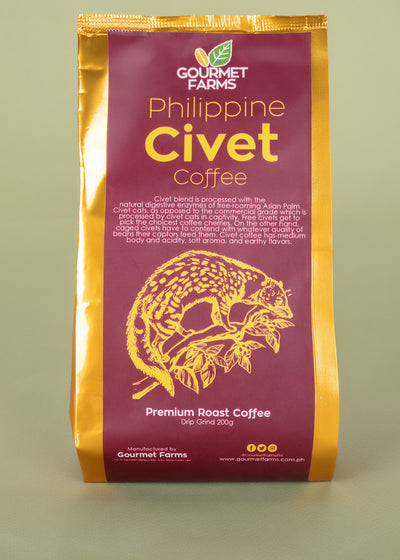 Gourmet Farms Philippine Civet Coffee Drip Grind 200 Grams - Kultura Filipino | Support Local
