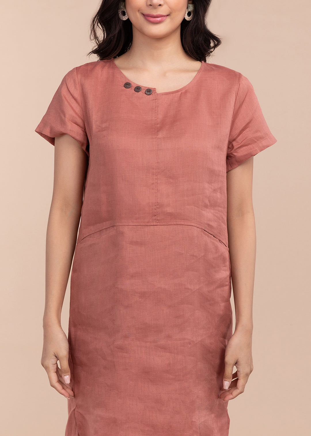 Women's Linen Dress with Front Pockets – Kultura Filipino