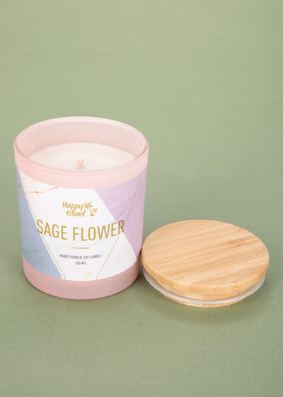 Happy Island Scented Soy Sage Flower Candle 300 ML - Kultura Filipino | Support Local