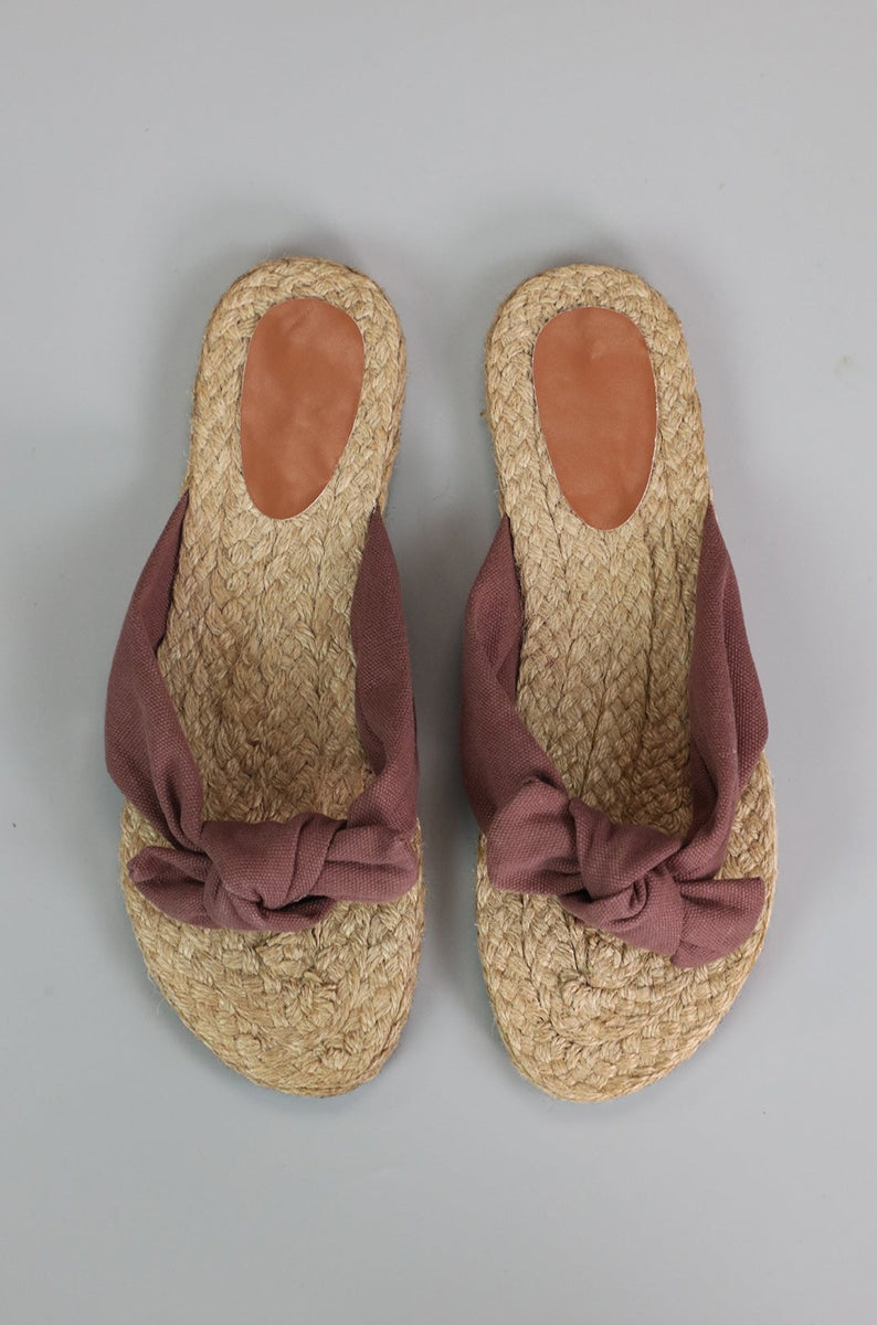 Shop Abaca Slippers with Ribbon Strap in Brown | Kultura Filipino ...