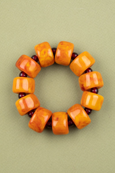 Barrel Shaped Amber Gemstone Bracelet at Kultura Filipino Online Store